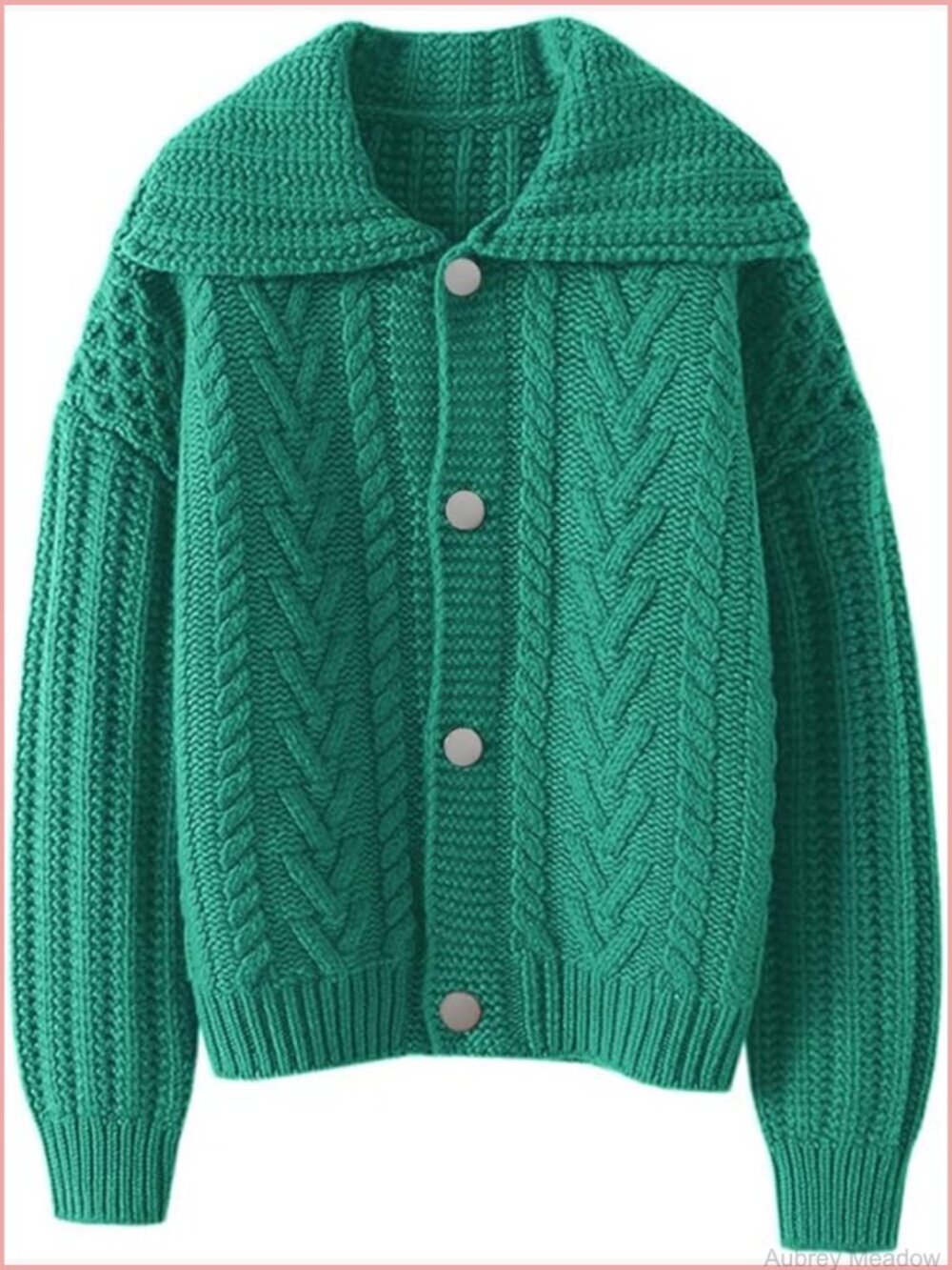 Lapel Collar Button Down Chunky Knit Cardigan Coatigan Sweater Jacket - Women